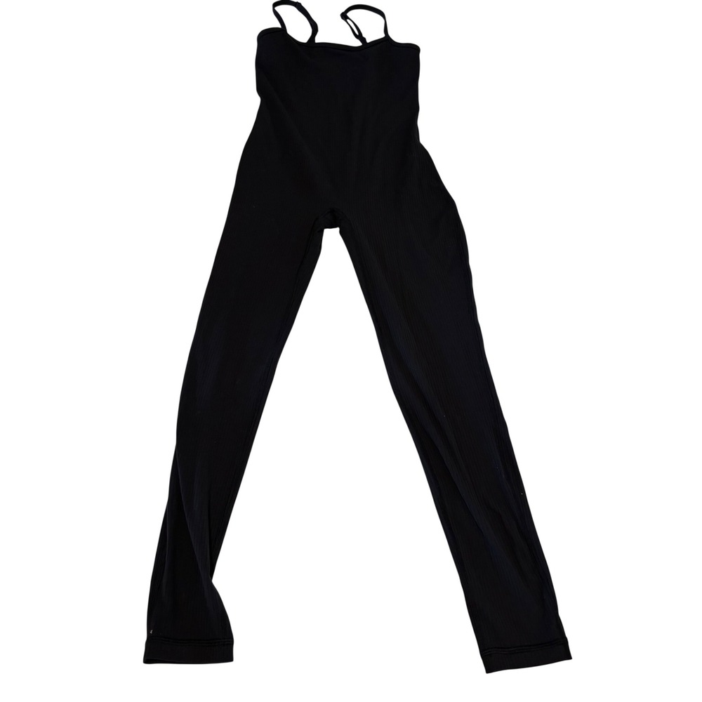 TnAction Tna Ribbed Bodysuit Jumpsuit Black XS Spaghetti Strap Unitard Romper